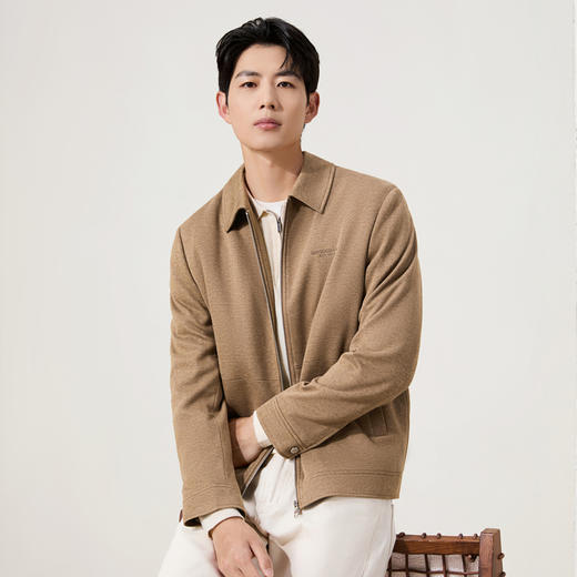 【几何提花绗棉茄克】柒牌翻领商务夹克2025超声波工艺中青年外套129K70720 商品图1