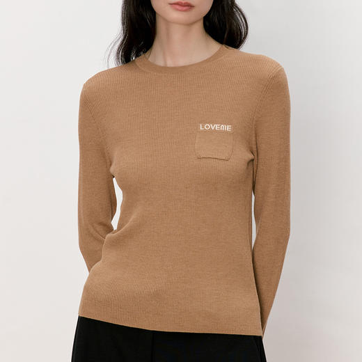 东黎 • 我不被驯化 丝绒女士秋季圆领提花抽条套衫 5358 商品图7