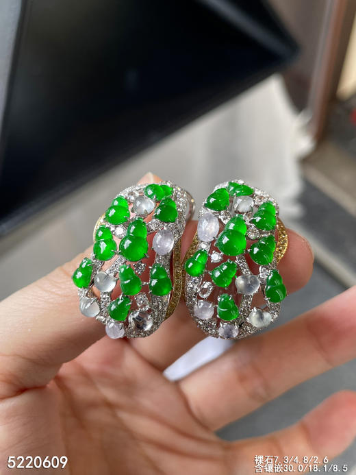 老坑玻璃种艳绿葫芦耳扣【5220609】具体价格微信咨询 商品图5