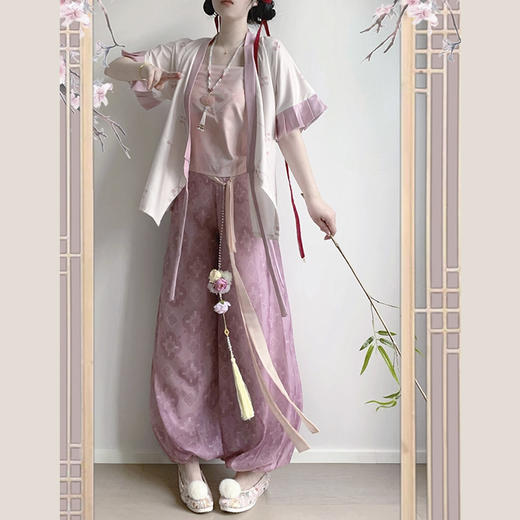 裁缝学苑AS573晋襦半臂交领短袖汉服纸样灯笼裤套装打版裁剪样板 商品图1