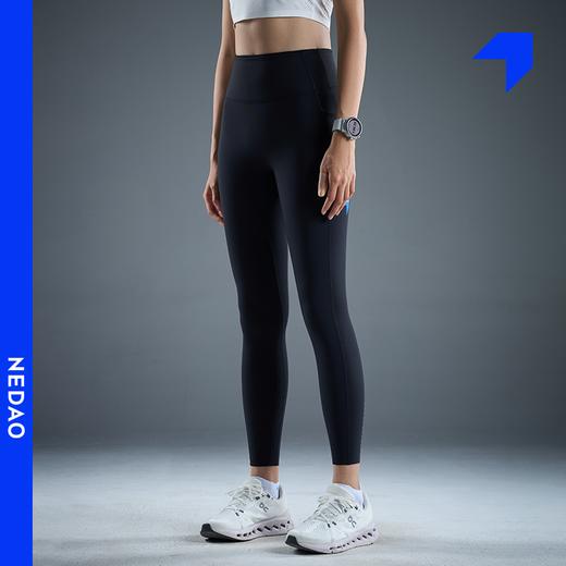 内道新品灵动力拉毛收纳紧身长裤女士带腰包弹力保暖跑步运动长裤 商品图3