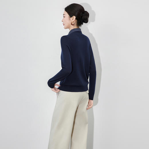 「高货wl」全新升级【铂金会员257/天猫339/差价82】(70040)洛诗琳超细美丽诺羊毛针织开衫2025秋季老钱风可卸领毛衫 商品图2