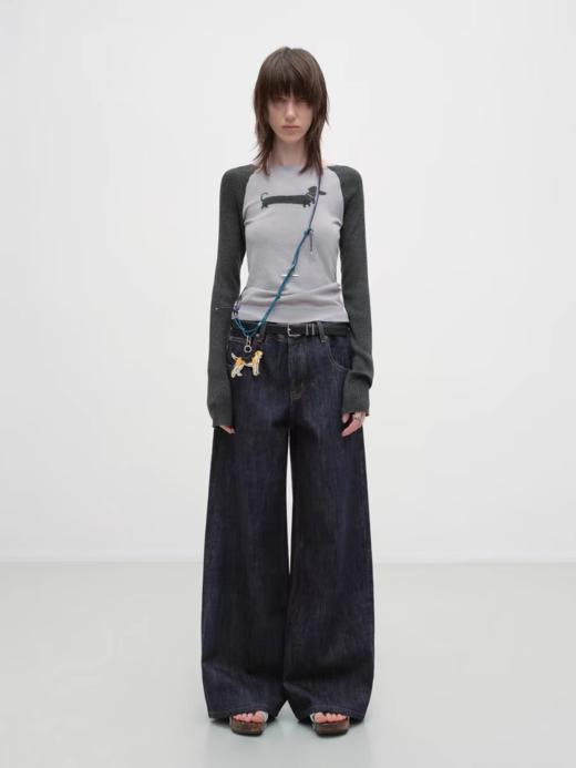 出逃赤岗西/25AWT180/撞色腊肠狗长袖T恤 商品图1