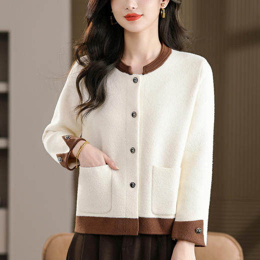 CC女士毛呢开衫2025年新款高级感秋装上衣外搭时尚轻奢外套宽松短款 商品图2