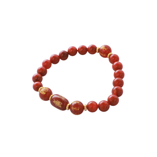 【东方系列】三彩2025新款红玛瑙金文手串女南红串珠小众吉祥国潮 商品图4