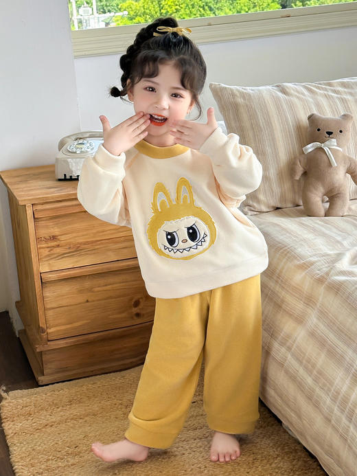 【YW】无忧购奥粒绒拉布布卡通套装女宝宝居家套装可外穿Q31-2（截单后3-5天发货) 商品图3