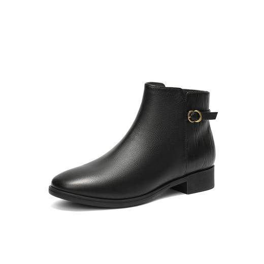 【云粉节】BF楼 森达休闲靴2025冬季新款百搭粗跟羊皮短靴4T64B5吊牌价999活动价499 商品图2