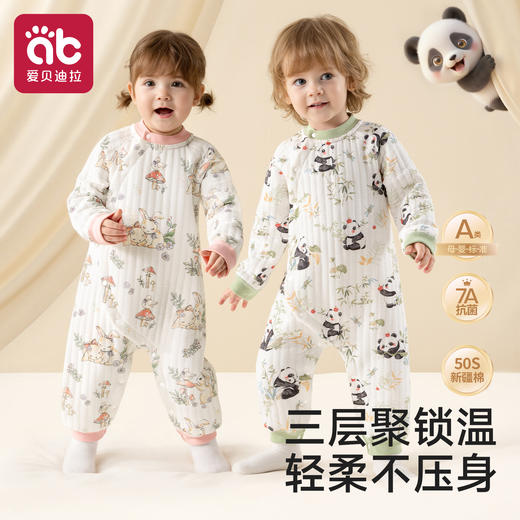 婴儿衣服夹棉早秋幼小月龄外出服冬季纯棉保暖套装宝宝连体衣 商品图0