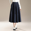 QYM M257-Y木耳边休闲裙高腰百褶裙半身裙时尚中长款气质A字裙 商品缩略图1