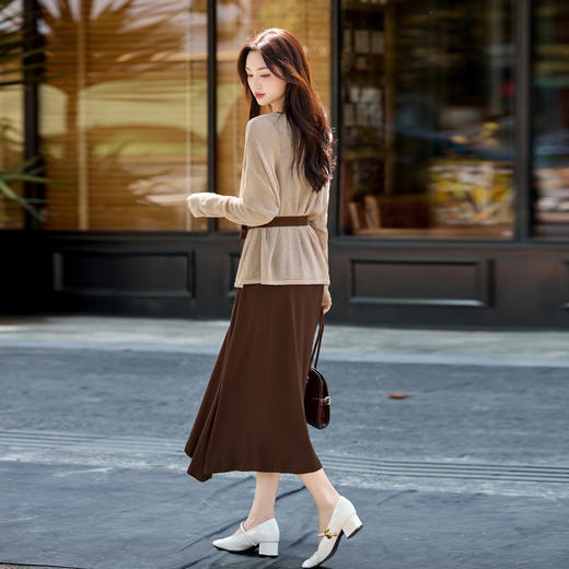 HR YKSL791法式小香风马甲套装裙洋气减龄百褶连衣裙两件套 商品图1