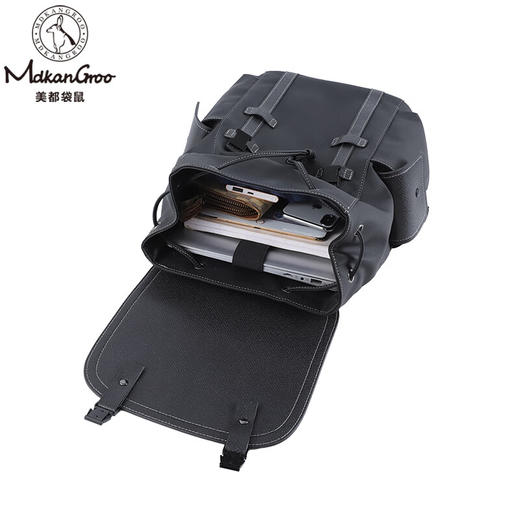 美都袋鼠日韩男款休闲商务背包磁吸扣双肩背包MDXXB4015-A 14英寸 商品图6