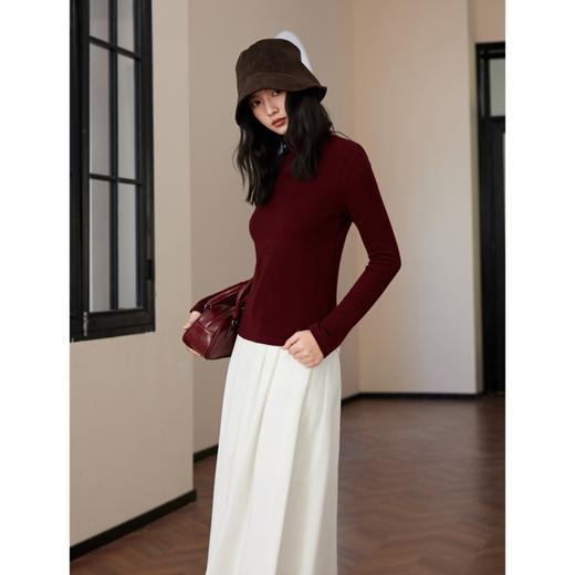 SPLELED  多巴胺自发热桑蚕丝莱赛尔打底衫 半高领/高龄两款可选 自发热黑科技 高弹面料舒适包裹皮肤，无压迫感，秋冬搭配舒适有型 百搭显瘦 商品图10