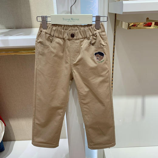 2025春秋新款新款小熊儿童卡通刺绣韩版休闲直筒梭织长裤男童女童裤子 商品图1