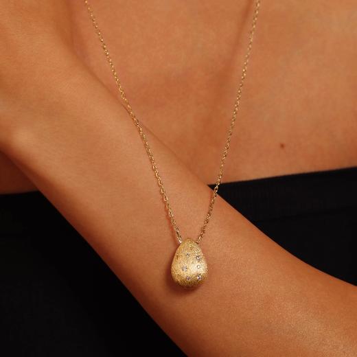 ARSIS｜纯真年代系列 丝光暖金水滴项链 商品图3