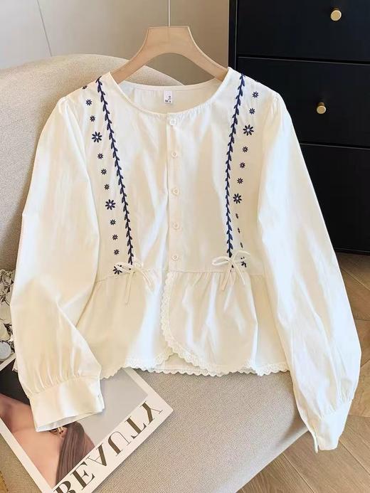 12.12错过没有！清货不退 绣花~【重工刺绣小衫】6533秋季新品重工绣花长袖小衫-喜出 商品图7