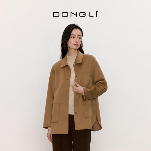 东黎 • 我不被驯化 山羊绒女士秋季翻领短款大衣 5310 商品图5