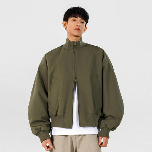 NASA高街短款潮流立领飞行夹克男春秋新款美式复古痞帅百搭棒球服 商品图3