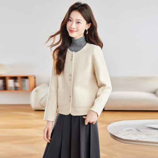 小香风针织开衫，高级感短款毛衣外套CC-16-9727 商品图3