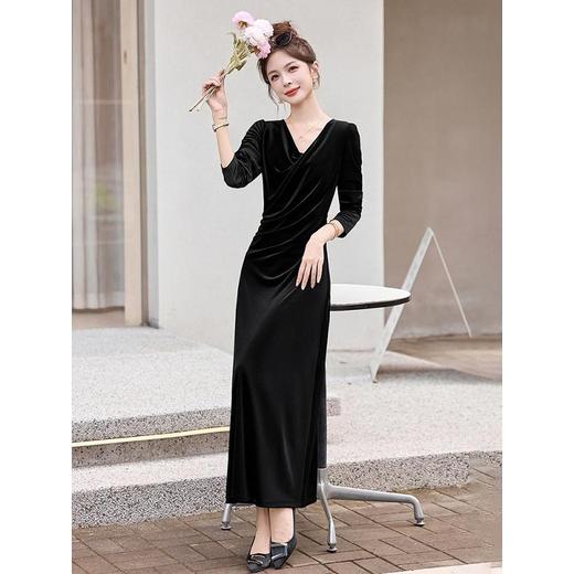 时尚收腰显瘦，轻熟风V领连衣裙HR-SNX3182 商品图2