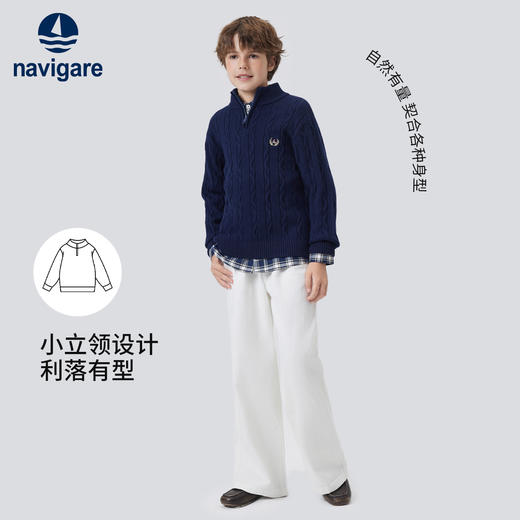 【120-165】【纳维凯尔】意大利小帆船童装男童针织衫毛衣 商品图8