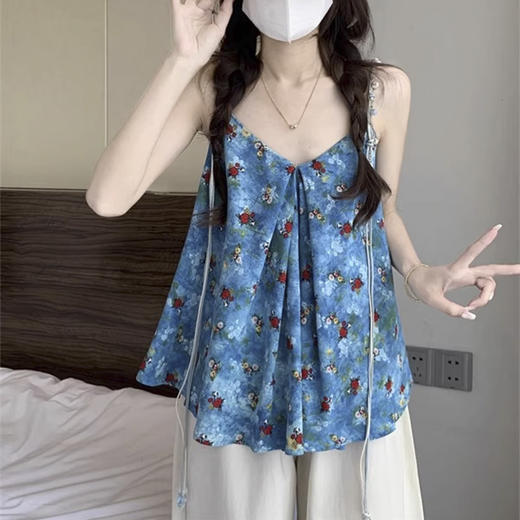裁缝学苑AH67碎花吊带背心纸样女装V领显瘦露肩上衣服装打板图 商品图1