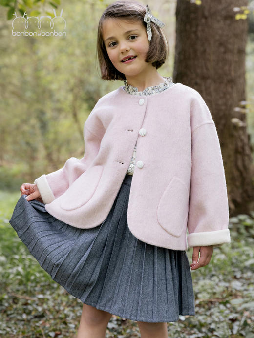 粉白双面毛呢外套 商品图2