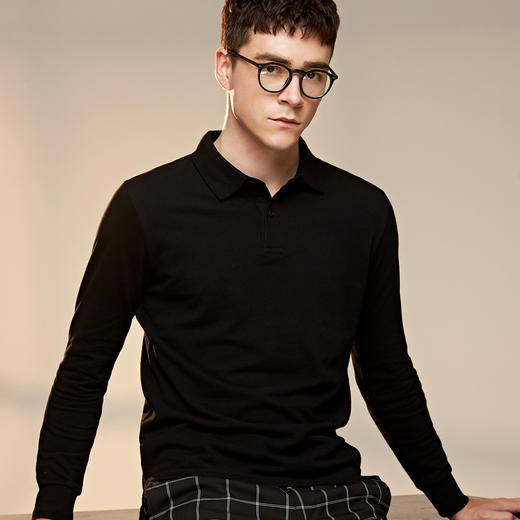 下架/男装秋款百搭纯棉长袖翻领T恤男士休闲polo衫7273 商品图1