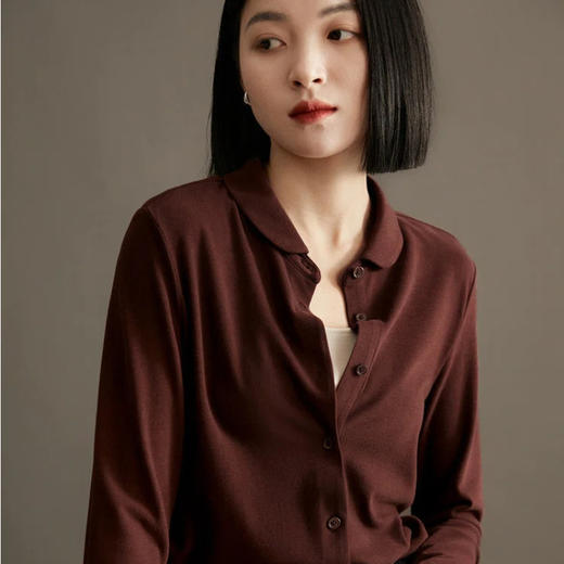 ORIGNAL&CO 元宝领磨毛衬衫 280g加厚双面德绒，黑科技暖绒面料，高弹保暖亲肤防静电；绒感均匀，细腻滑糯，可单穿内搭也可敞当外套 商品图0