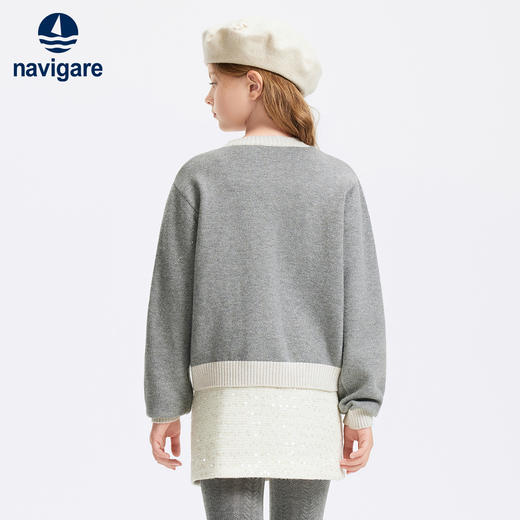 【120-165】【细闪亮片】【纳维凯尔】意大利小帆船女童针织衫毛衣 商品图6