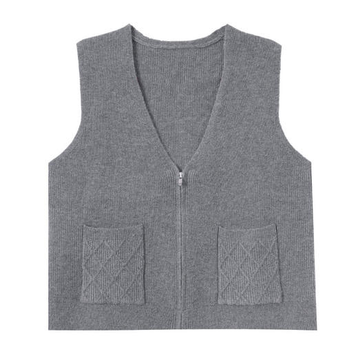 CC女士毛衣马夹开衫2025新款外搭针织坎肩外套洋气百搭马甲背心短款 商品图4