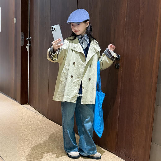 【麦乐拉 5199港式复古中长风衣】休闲百搭 港式复古风衣 时尚中长款外套 商品图4