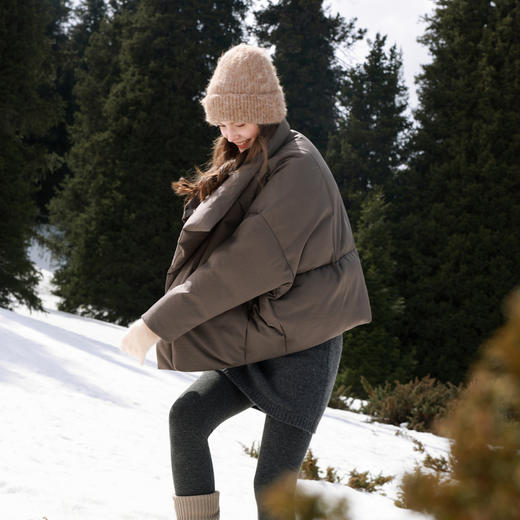 【90白鹅绒】三彩2025冬季新款宽松面包服羽绒服大翻领鹅绒服M 商品图3