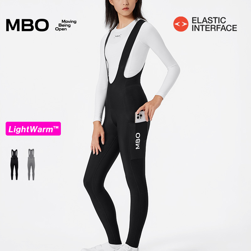 MBO LightWarm™女子秋冬储物抓绒背带骑行长裤 双箭头 T170C  (经销商专拍链接，非经销商拍单不发货)