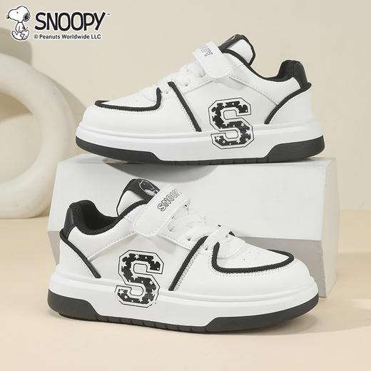 【史努比】儿童运动鞋秋季儿童低帮休闲板鞋男女童魔术贴小白鞋27-38 商品图6