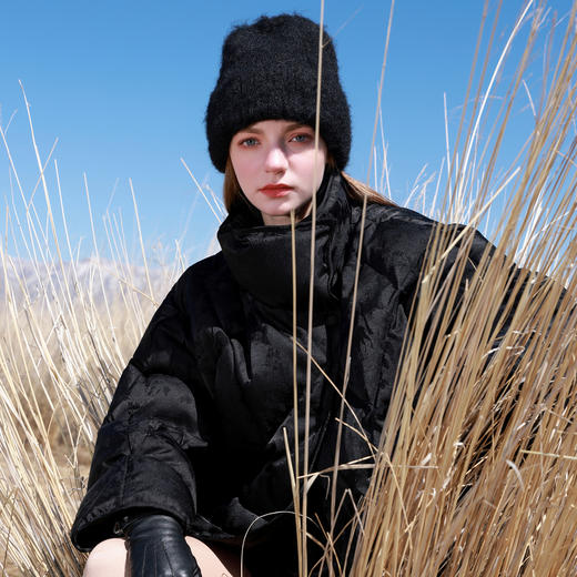 【90白鹅绒】三彩2025冬季新款提花鹅绒服缎面羽绒服立领M 商品图2