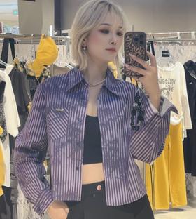 NC翻领晕染条纹长袖衬衫50702（紫）秋季 253050060321