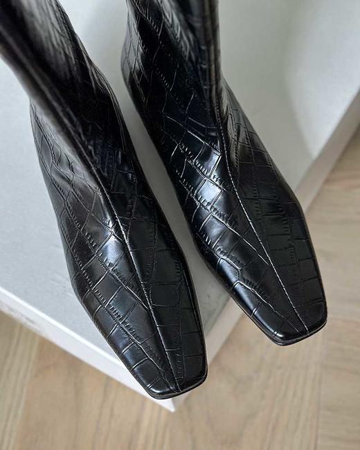 售完 THS-限时 TOT家 女士 气质款牛皮鳄鱼纹长筒靴 短靴 3色 BZ1267 商品图6