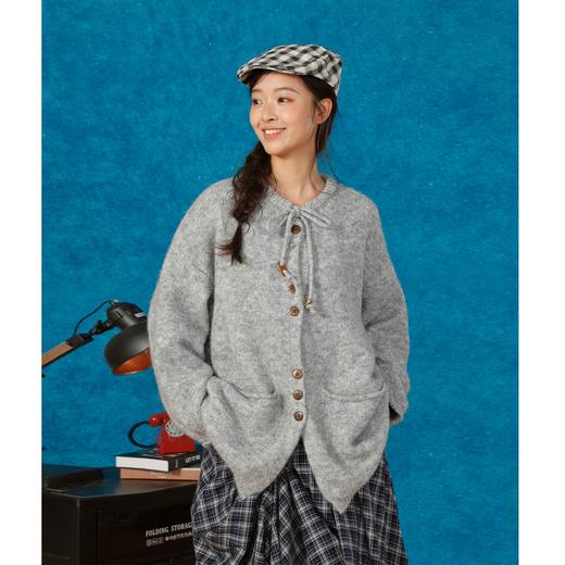 休闲大版领口打结复古开衫毛衣-纪念日百货门店同款165495241 商品图1