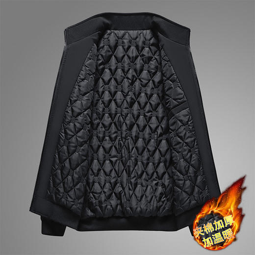 行政夹克男加厚加棉保暖2025冬季中老年爸爸装立领高端外套加大码 商品图5