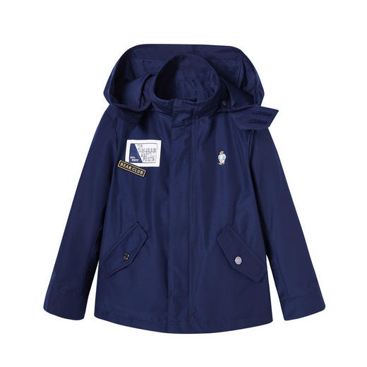 2025春秋季新款小熊儿童卡通刺绣韩版休闲短款连帽风衣防风外套 商品图4