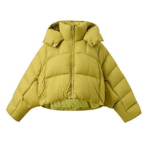 三彩2025冬季新款易打理连帽羽绒服设计感蝙蝠袖90白鸭绒短款M 商品图4