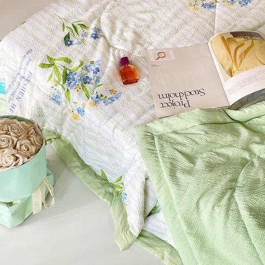 PLOVER啄木鸟(PLOVER)夏凉被-泡泡纱鲜豆被（200*230CM） 青青草原 200cm*230cm 商品图5