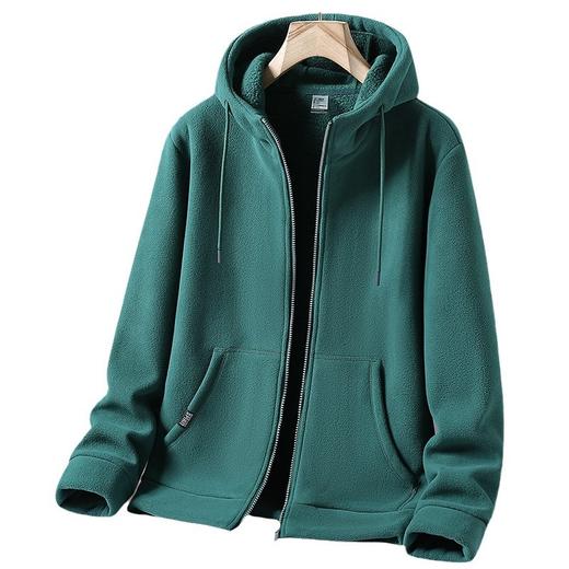 抓绒衣情侣连帽外套男女同款冬季新款男士韩版开衫青年运动休闲保暖潮 商品图4