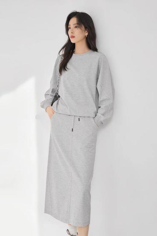 DUIBAI对白 灰色休闲卫衣半裙套装 21161 商品图3