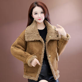 QYM 25XB526-Y可两面穿皮毛一体外套厚款毛绒宽松休闲上衣