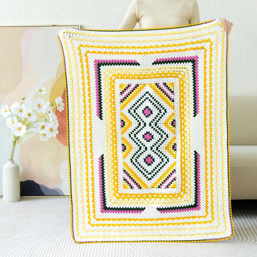 苏苏姐家方片钻石毯手工diy钩针编织4股牛奶棉毛线团毯子材料包 商品图2