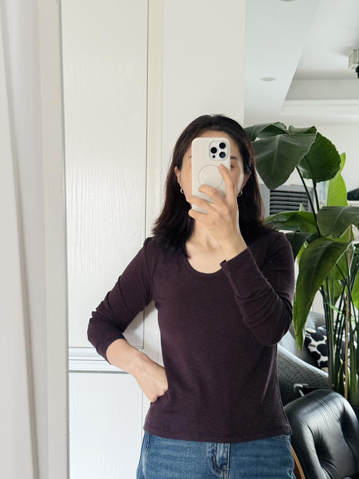 春秋打底｜显瘦锁骨杀~鹅蛋大领口长袖T恤打底衫包邮+三天无理由退换】 商品图4