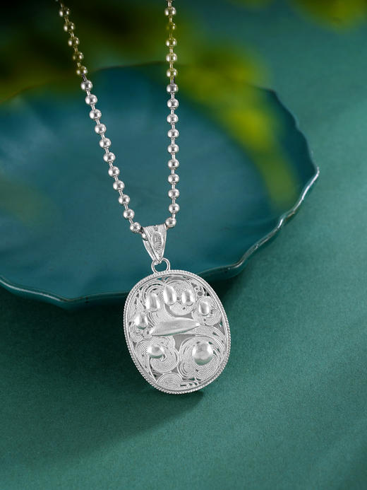 子佩集S990银【熊猫佩佩】情侣套链项链【DSDZ004】原创作品花丝珐琅彩双面吊坠2509 商品图7