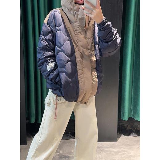 THE NORTH FACE 22ss Logo刺绣隐藏式拉链拼色保暖休闲连帽羽绒服 商品图9