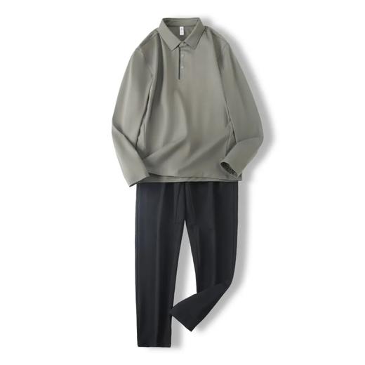 迪平替！韩国棉感高弹速干面料秋冬暖绒内搭运动户外长袖POLO衫 商品图1